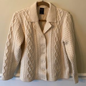 Vintage Paul James 100% wool cream button down grandpa cardigan Medium